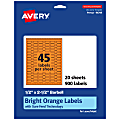 Avery® Printable Labels With Sure Feed® Technology, 94749-BOP20, Barbell, 1/2" x 2-1/2", Matte Bright Orange, Pack of 900 1 thumbnail image