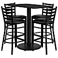 Flash Furniture Rectangular Laminate Table Set With 4 Ladder Back Metal Bar Stools, 42”H x 24”W x 42”D, Black 1 thumbnail image