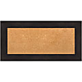 Amanti Art Rectangular Non-Magnetic Cork Bulletin Board, Natural, 36” x 18”, Furniture Espresso Plastic Frame