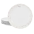 Modern Southern Home Capri 6-Piece Stoneware Embossed Dessert Plate Set, 9”, White 1 thumbnail image