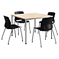 KFI Studios Dailey Square Dining Set, Natural/Black