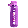 Gibson Home Brever Hydrate Yourself Hourly Motivation Water Bottle, 50 Oz, Purple 1 thumbnail image