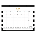 2024-2025 Day Designer Rugby Stripe Academic Monthly Desk Pad Planning Calendar, 22" x 17", Black, July to June