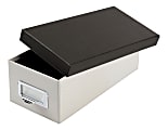 Oxford® Index Card Storage Box, 3" x 5", Marble White/Black