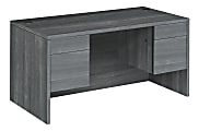 HON® 10500 60" 3-Drawer Left-Pedestal Computer Desk, Sterling Ash