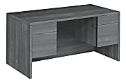 HON® 10500 60" 3-Drawer Left-Pedestal Computer Desk, Sterling Ash 1 thumbnail image