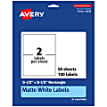 Avery® Permanent Labels, 94229-WMP50, Rectangle, 5-1/2" x 8-1/2", White, Pack Of 100