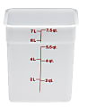 Cambro Poly CamSquare Food Storage Containers, 8 Qt, White, Pack Of 6 Containers