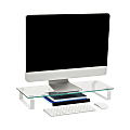 Mind Reader Glass Desktop Monitor Stand Riser for Computer, Laptop, Desk, 3"H x 22"W x 8-1/4"D, Clear 1 thumbnail image