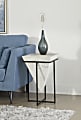 Coast to Coast Hyperion Marble Abstract Accent Table, 26”H x 16”W x 16”D, White