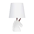 Simple Designs Sparkling Unicorn Table Lamp, 16”H, White/Rainbow