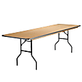 Flash Furniture Rectangular Heavy-Duty Folding Banquet Table, 30"H x 30"W x 96"D, Natural 1 thumbnail image