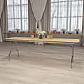 Flash Furniture Rectangular Heavy-Duty Folding Banquet Table, 30"H x 30"W x 96"D, Natural