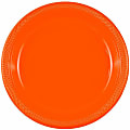 JAM PAPER Round Plastic Party Plates, Large, 10 1/4 inch, Orange, 20/Pack  1 thumbnail image