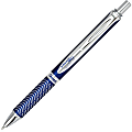 Pentel® EnerGel® Alloy Retractable Gel Pen, Medium Point, 0.7 mm, Blue Barrel, Black Ink