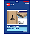 Avery® Printable Tent Cards, 3-1/2" x 11" Rectangle, Kraft Brown, Pack Of 25 1 thumbnail image