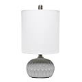 Lalia Home Concrete Thumbprint Table Lamp, 18-1/2"H, White Shade/Concrete Base