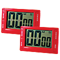 Ashley Productions Big Red Digital Timer 3.75" x 2.5" with Magnetic Backing and Stand, Pack of 2