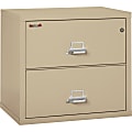 FireKing® UL 1-Hour Lateral File, 2 Drawers, 27 7/8"H x 31"W x 22 1/8"D, Parchment, Dock-To-Dock Delivery