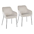 LumiSource Daniella Contemporary Dining Chairs, Cream/Chrome, Set Of 2 Chairs