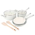 Martha Stewart Everyday Rexford 8-Piece Nonstick Ceramic Aluminum Cookware Set, Linen 1 thumbnail image
