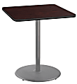 National Public Seating Square Café Table, Round Base, 42"H x 36"W x 36"D, Mahogany/Gray 1 thumbnail image