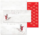 Great Papers!® Holiday Stationery Kit, Snowman In Red Scarf, 8 1/2" x 11", Pack Of 25 Letterhead, Envelopes and Seals