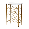 Baxton Studio Ramona 5-Tier Wine Rack With Tabletop, 19-3/4”H x 12-5/8”W x 7-1/2”D, White/Gold 1 thumbnail image