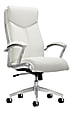 Realspace® Modern Comfort Verismo Bonded Leather High-Back Executive Chair, White/Chrome