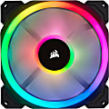 Corsair LL140 RGB 140mm Dual Light Loop RGB LED PWM Fan Single Pack - 1 Pack - 5.51" Maximum Fan Diameter - 1 x Fan(s) - 1300 rpm - 4-pin PWM - RGB LED - 1 - Motherboard 1 thumbnail image