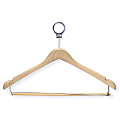 Honey-Can-Do Wood Hotel Suit Hangers With Pant Bars, 9"H x 1/2"W x 17 1/4"D, Maple, Pack Of 24
