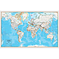 Hemispheres Contemporary Laminated Wall Map, World, 38" x 61"