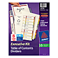 Avery® Ready Index® 30% Recycled Table Of Contents Dividers Executive Kit, 8 Tab, Multicolor