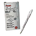 Pentel® Sunburst™ Metallic Pen, Silver, Pack of 12