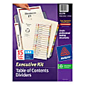 Avery® Ready Index® 30% Recycled Table Of Contents Dividers Executive Kit, 15 Tab, Multicolor