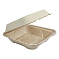 World Centric® Fiber Hinged Containers, 3-1/4”H x 9-1/4”W x 9-1/8”D, Natural, Pack Of 300 Containers