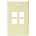Leviton QuickPort - Wall mount plate - ivory - 4 ports 1 thumbnail image