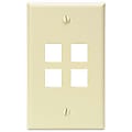 Leviton QuickPort - Wall mount plate - ivory - 4 ports