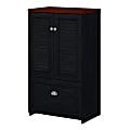 Bush Furniture Fairview Storage Cabinet With Drawer, Antique Black, Standard Delivery