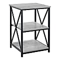 Monarch Specialties Dorothy Accent Table, 26"H x 18"W x 18"D, Gray/Black