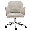 Eurostyle Sunny Pro Velvet Office Chair, Chrome/Beige