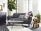 Elle Décor Amelie Mid-Century Modern Sofa, Dark Gray/Chestnut