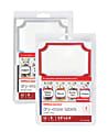 Office Depot® Brand Dry-Erase Labels, Z05086, Rectangle, 3 13/16" x 2 13/16", White/Assorted-Color Borders, Pack Of 12