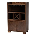 Baxton Studio Carrie Wine Storage Cabinet, Walnut