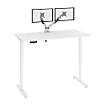 Bestar Viva Electric 60"W Standing Desk With Monitor Arms, White