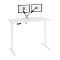 Bestar Viva Electric 60"W Standing Desk With Monitor Arms, White 1 thumbnail image