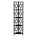 Monarch Specialties Astrid 62"H 4-Shelf Corner Bookcase, Black