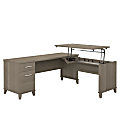 Bush Furniture Somerset 3 Position Sit to Stand L Shaped Desk, 72"W, Ash Gray, Standard Delivery