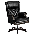 Flash Furniture Traditional Tufted Ergonomic LeatherSoft™ Faux Leather High-Back Swivel Chair, Black/Brown 1 thumbnail image