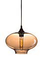 Zuo Modern Borax Ceiling Lamp, Amber Glass Shade/Black Base 1 thumbnail image